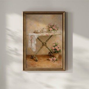 Shabby Chic Ironing Board Roses Poster