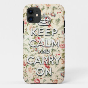 Shabby chic keep calm and carry on iPhone 11 case