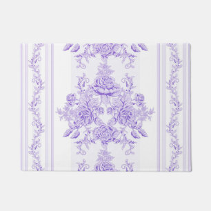 Shabby chic,lavender,toile,pattern,floral,Victoria Doormat