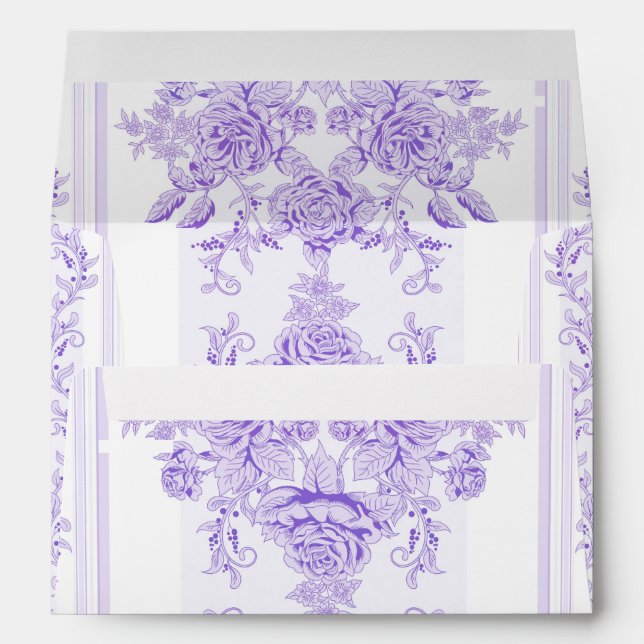 Shabby chic,lavender,toile,pattern,floral,Victoria Envelope (Back (Bottom))