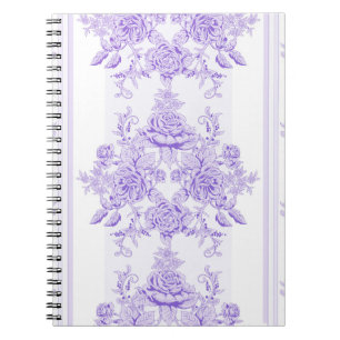 Shabby chic,lavender,toile,pattern,floral,Victoria Notebook