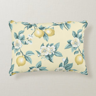 Shabby Chic Lemon Floral Series Design #10 Accent Pillow