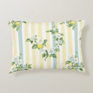 Shabby Chic Lemon Floral Series Design #11 Accent Pillow