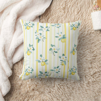 Shabby Chic Lemon Floral Series Design #12 Throw Pillow