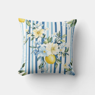 Shabby Chic Lemon Floral Series Design #1 Throw Pillow