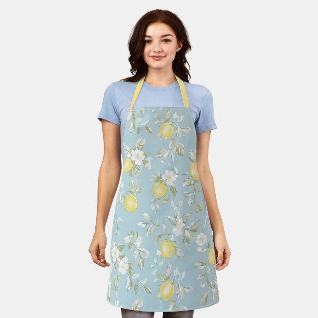 Shabby Chic Lemon Floral Series Design #5 Apron (Worn)