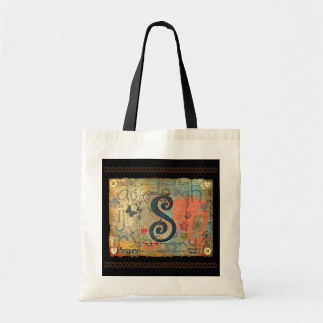 Shabby Chic Letter S Tote Bag (Front)