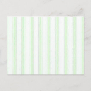 Shabby Chic Light Green and White Stripes Postcard