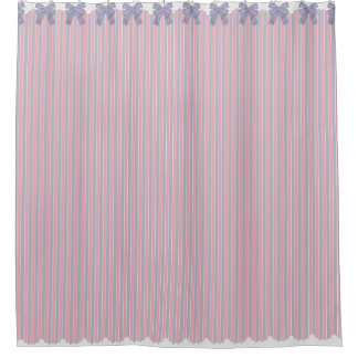 Shabby Chic Lilac & Pink Stripes w Bows & Lace