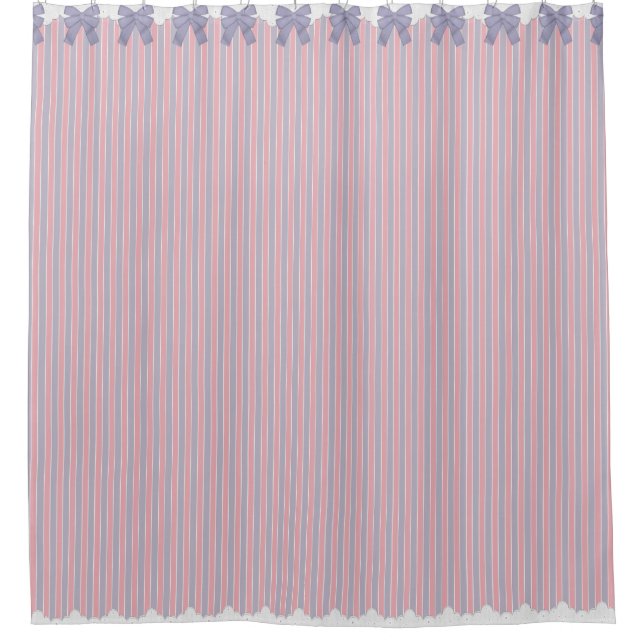 Shabby Chic Lilac & Pink Stripes w Bows & Lace (Front)