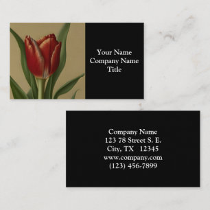Shabby Chic Lovely  Red Tulip  Business Card
