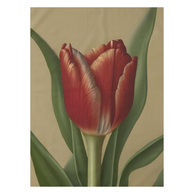 Shabby Chic Lovely  Red Tulip  Tablecloth (Front)