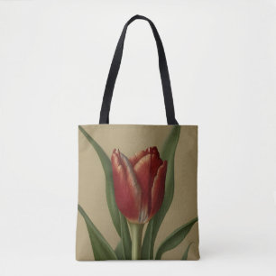 Shabby Chic Lovely Red Tulip Tote Bag
