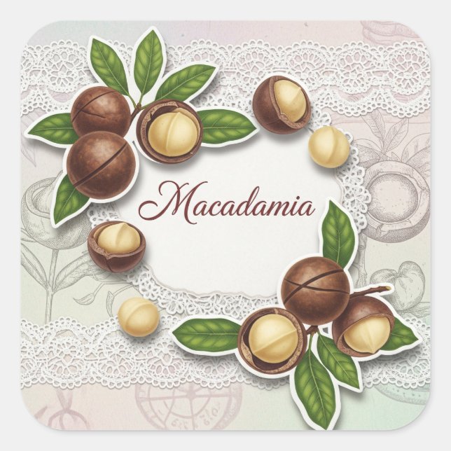 Shabby Chic. Macadamia, by Natasha Us   Square Sticker (Front)
