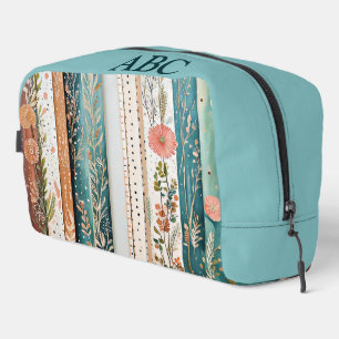 Shabby chic mixed patterns monogram dopp kit