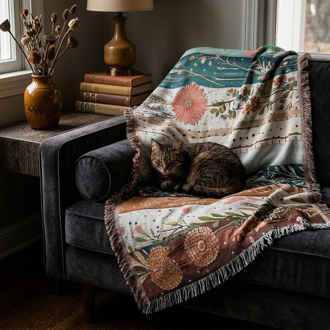 Shabby chic mixed patterns throw blanket (Creator Uploaded)