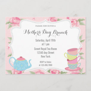 Shabby Chic Mother's Day Brunch Invitation Pink