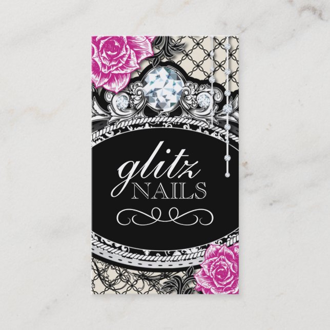 Shabby Chic Nail Salon Business Cards (Front)