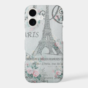 shabby chic paris eiffel tower blue floral
