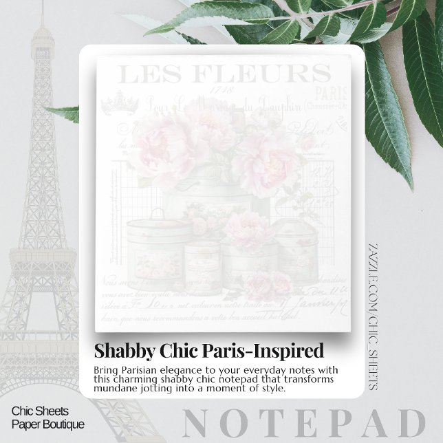 Shabby Chic Paris-Inspired Vintage Design Notepad (Creator Uploaded)