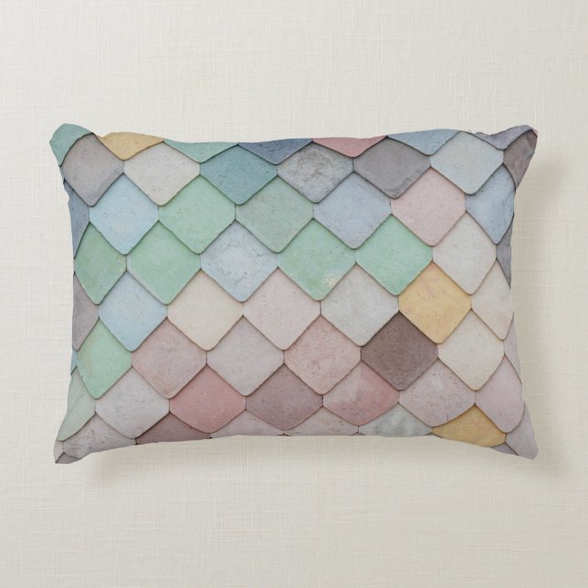 Shabby Chic Pastel Tiles Cufflinks Accent Pillow (Front)