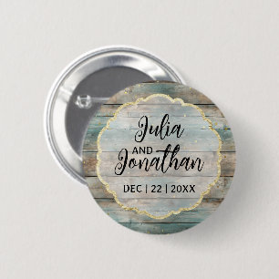 Shabby Chic Pastel Wood  2 Inch Round Button