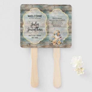 Shabby Chic Pastel Wood Hand Fan