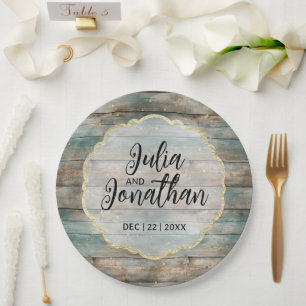 Shabby Chic Pastel Wood  Paper Plate