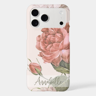 Shabby Chic Peach Blush Pink Roses Floral Pattern
