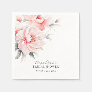 Shabby Chic Peonies Blush Pink BRIDAL SHOWER Napkin