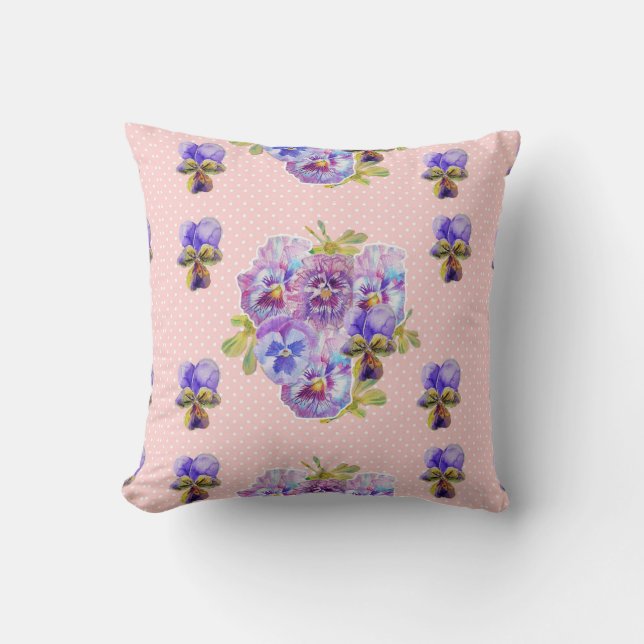 Shabby Chic Pink Floral pattern flowers Cushion (Front)