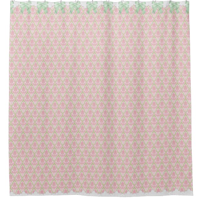 Shabby Chic Pink & Green Damask w Bows & Lace (Front)