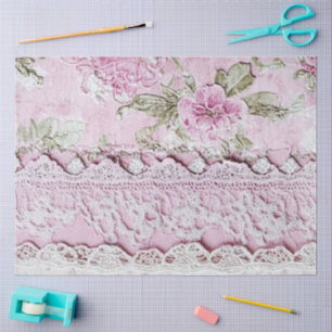 Shabby Chic Pink Lace  Tissue Paper