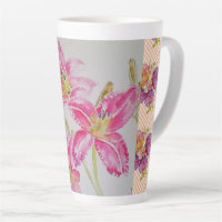 Shabby Chic pink Lily Floral Flowers Gingham Roses