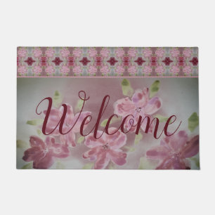 Shabby Chic Pink Patterned Doormat