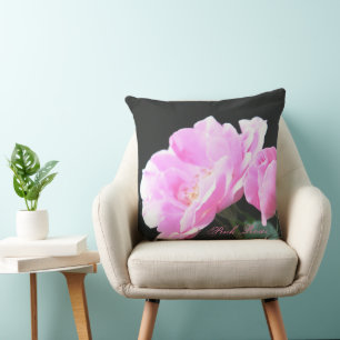 Shabby Chic Pink Rose Throw Pillow