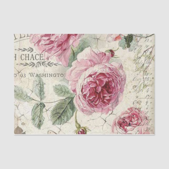 Shabby Chic Pink Series Design 11 Tissue Paper (Front)