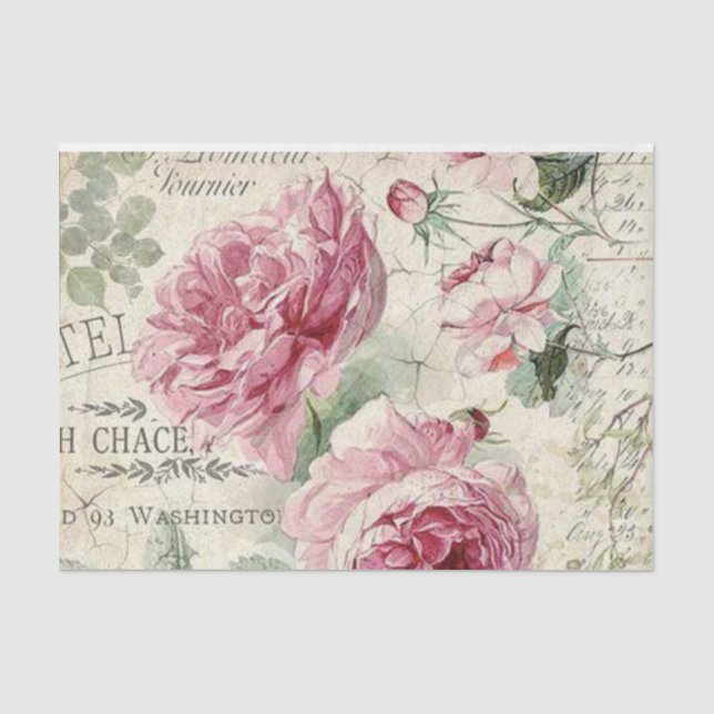 Shabby Chic Pink Series Design 12 Tissue Paper (Front)