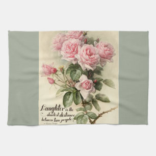 Shabby Chic Pink Victorian Roses Kitchen Towel