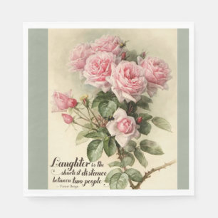 Shabby Chic Pink Victorian Roses Napkin