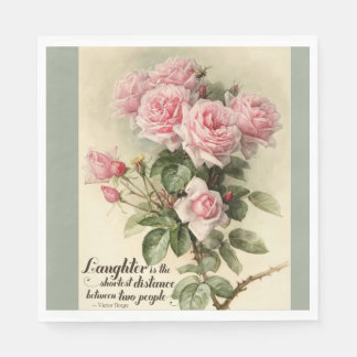 Shabby Chic Pink Victorian Roses Napkin