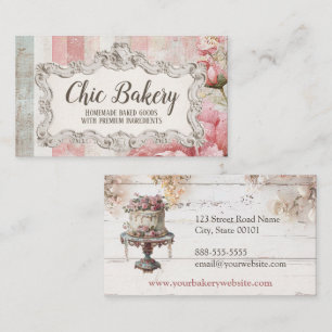 Shabby Chic Pink Vintage Cake Bakery Business Card