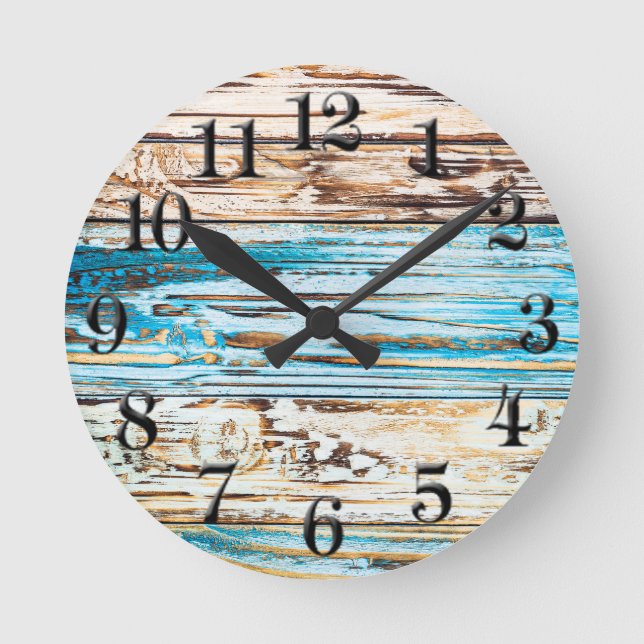 Shabby Chic Plage Plages Patinés Plages Horloge Oc (Recto)