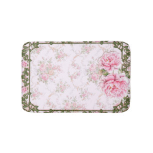 Shabby Chic Pretty Peonies Bath Mat