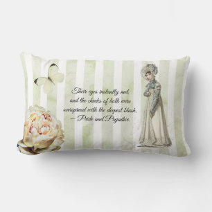 Shabby Chic Pride and Prejudice book quote Lumbar Pillow