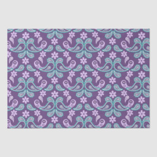Shabby Chic Purple and blue Paisley Pattern Tissue Paper