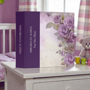 Shabby Chic Purple Lavender Baby Photo Album Binder