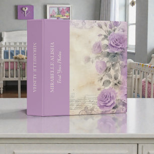 Shabby Chic Purple Lavender Baby Photo Album Binder