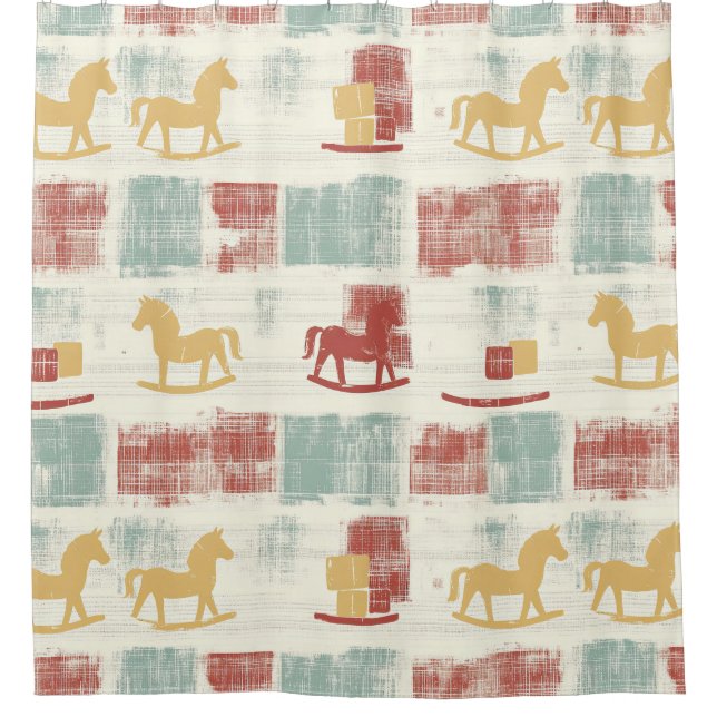 Shabby Chic Rocking Horse Plaid Pattern (Front)