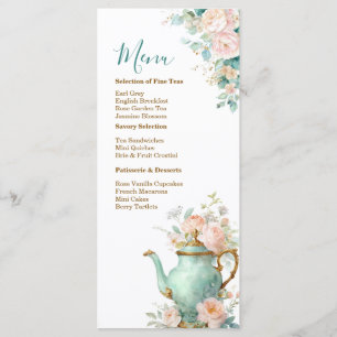 Shabby Chic Romantic Vintage Roses Floral Party In Menu